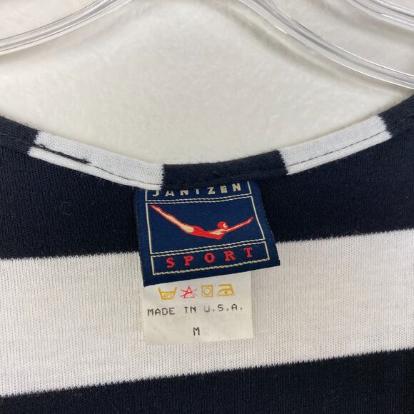 Jantzen Women's Knit Coverup Size M Black White Button Up Slits Swim Beach - Picture 3 of 6